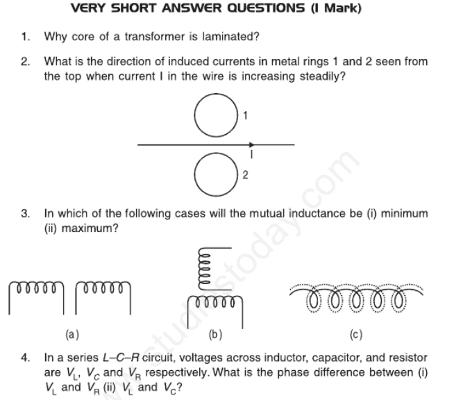 CBSE Class 12 Physics Electromagnetic Induction Alternating Currents ...